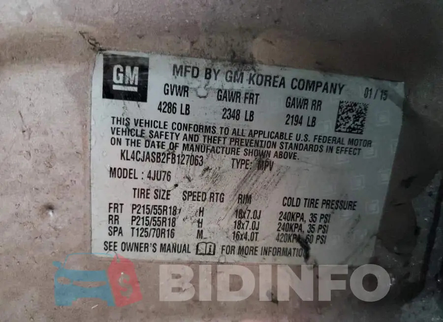 KL4CJASB2FB127063 Photo# 12