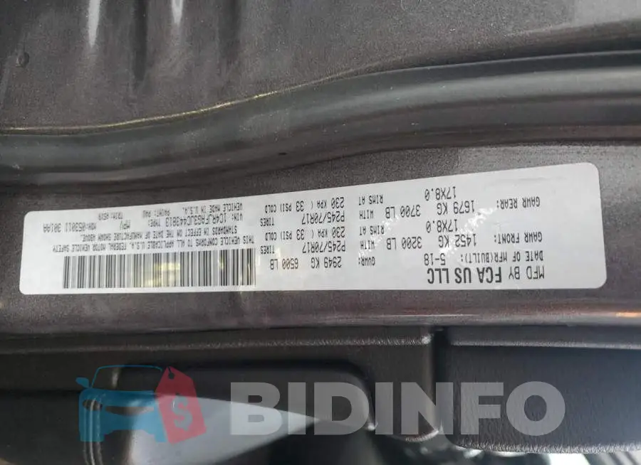 1C4RJFAG3JC443813 Photo# 12