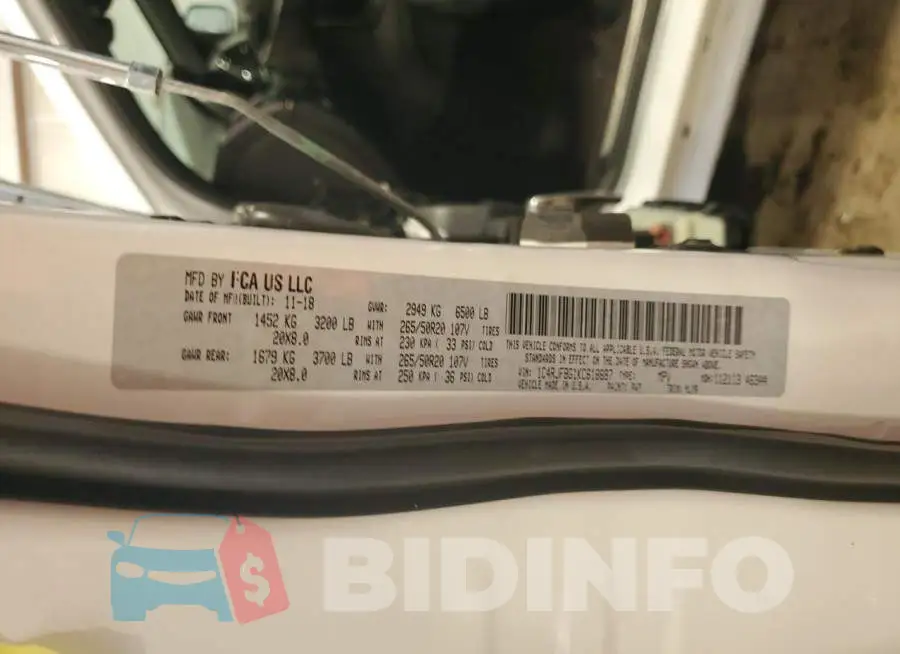 1C4RJFBG1KC618687 Photo# 13