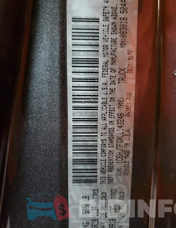 1C6HJTFGXLL143246 Photo# 12