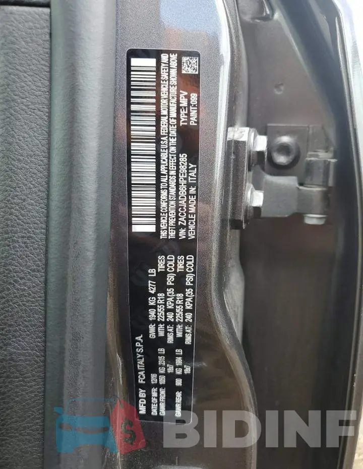 ZACCJADB6HPE98285 Photo# 12