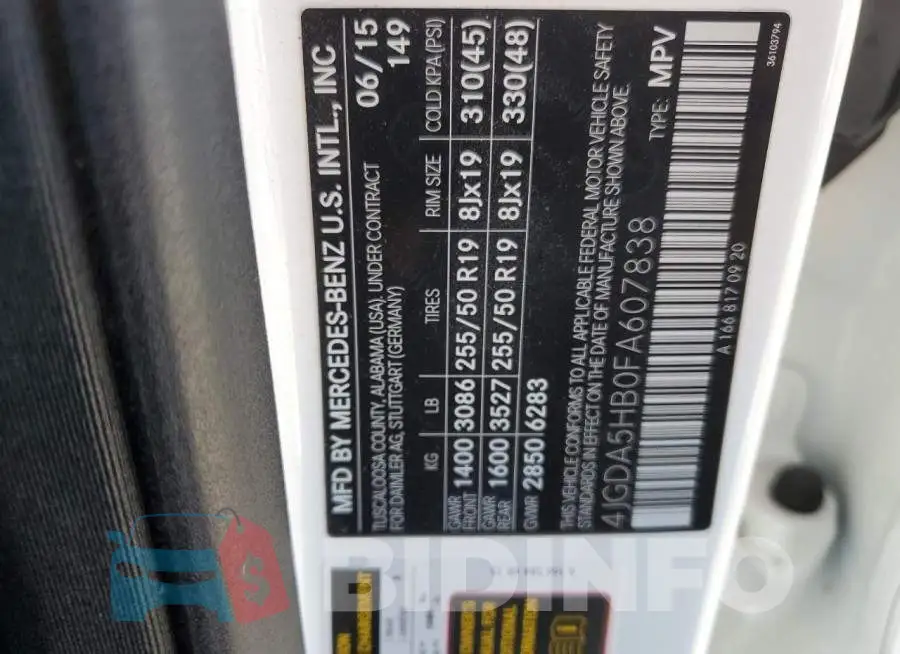 4JGDA5HB0FA607838 Photo# 13