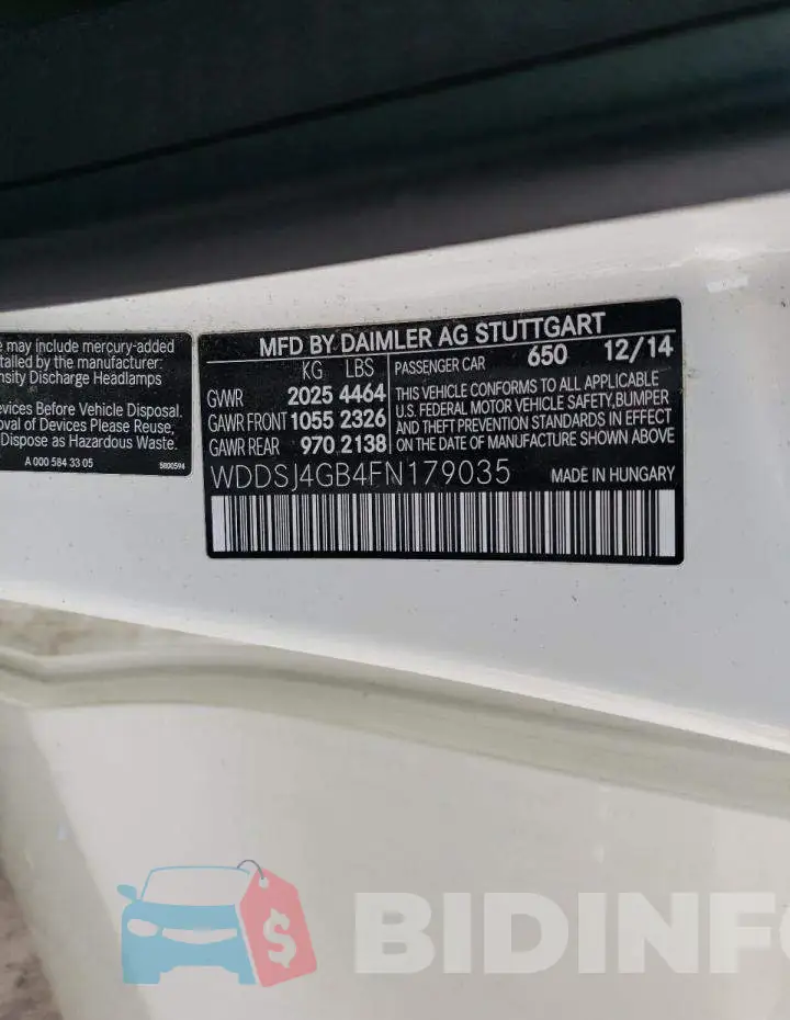 WDDSJ4GB4FN179035 Photo# 12