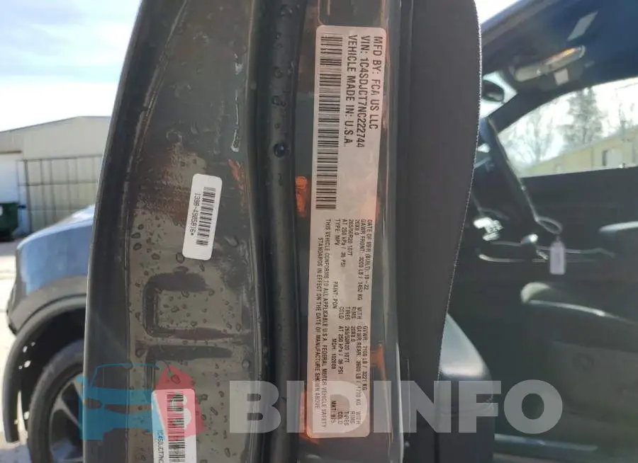 1C4SDJCT7NC222744 Photo# 14