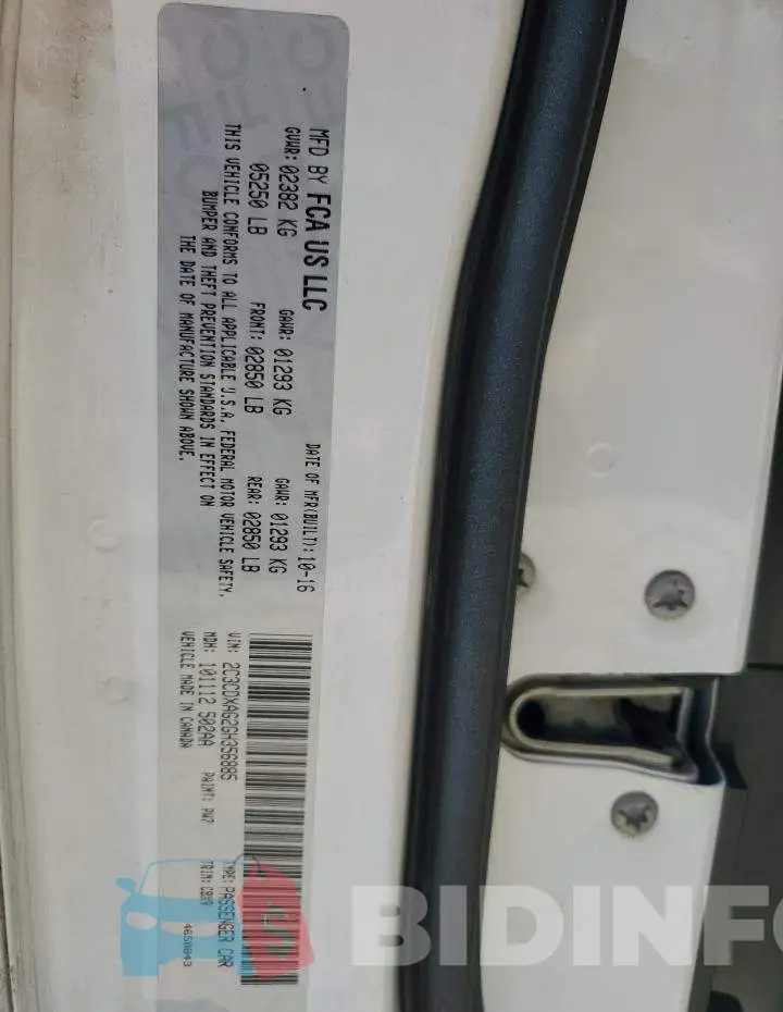 2C3CDXAG2GH356885 Photo# 12