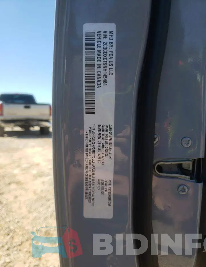 2C3CDXCT9NH145464 Photo# 12