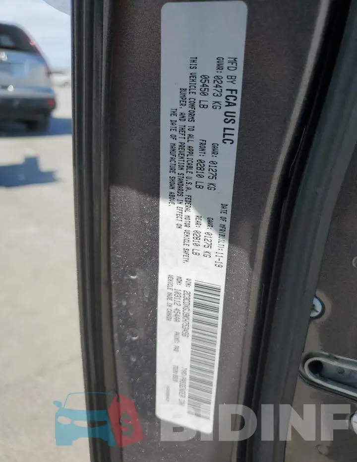 2C3CDXGJ9KH753456 Photo# 12