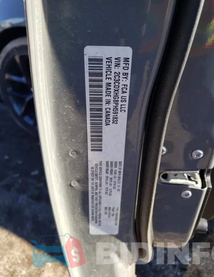 2C3CDXHG8PH591832 Photo# 12