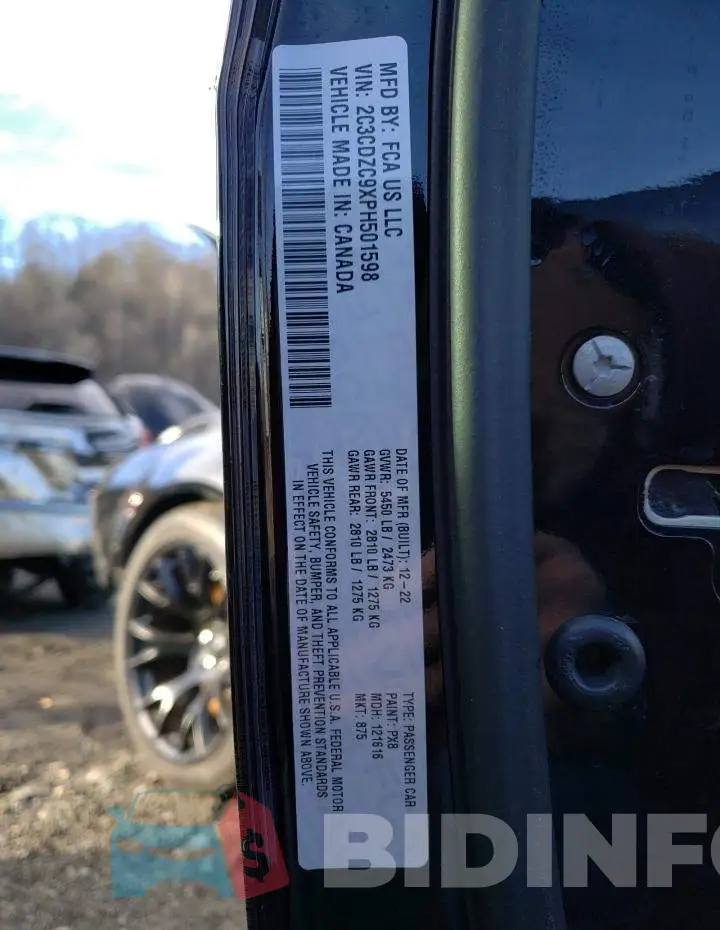 2C3CDZC9XPH501598 Photo# 12