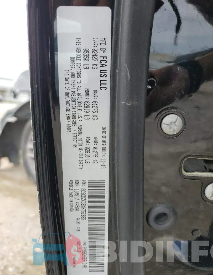 2C3CDZKG9KH752685 Photo# 13