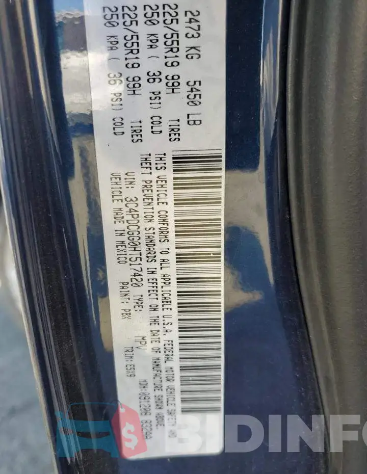 3C4PDCGG0HT517420 Photo# 13