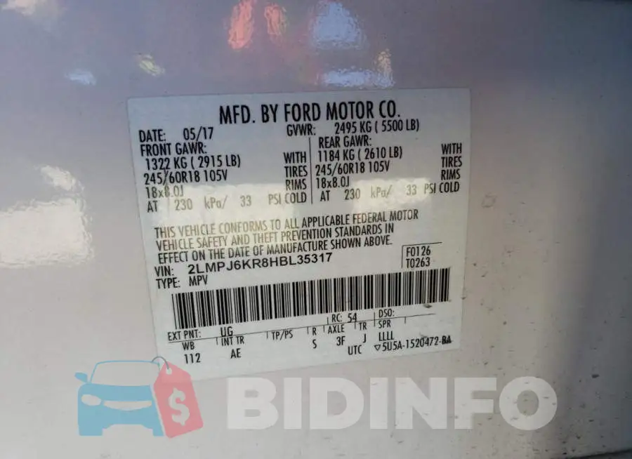2LMPJ6KR8HBL35317 Photo# 14