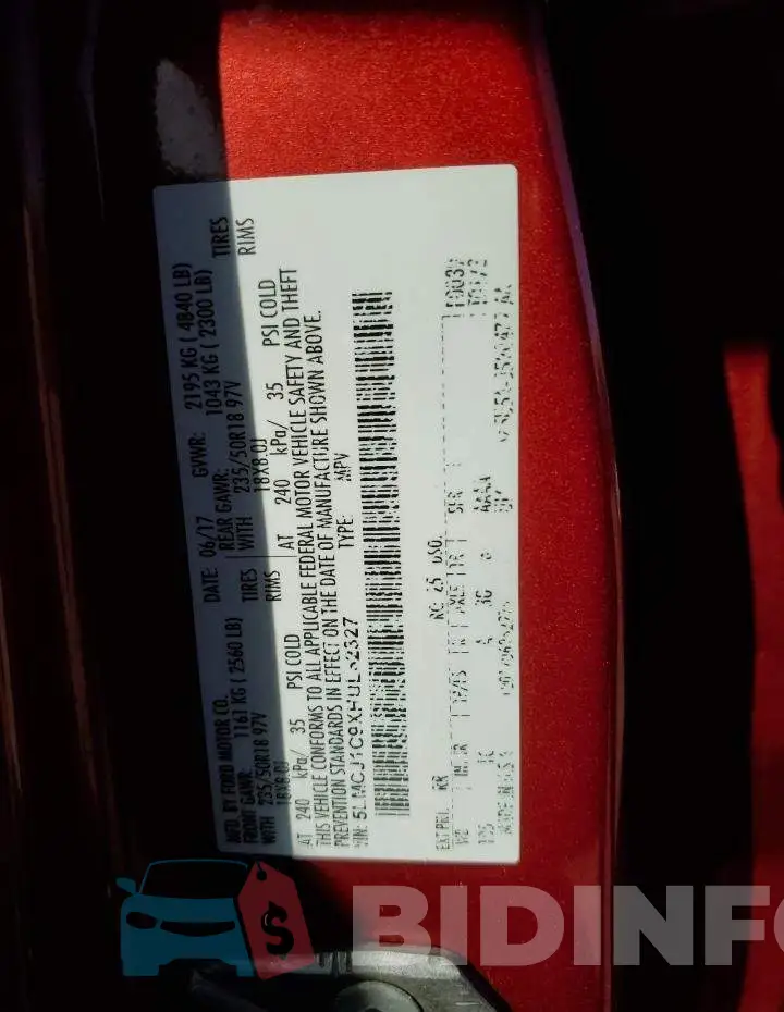 5LMCJ1C9XHUL62327 Photo# 13