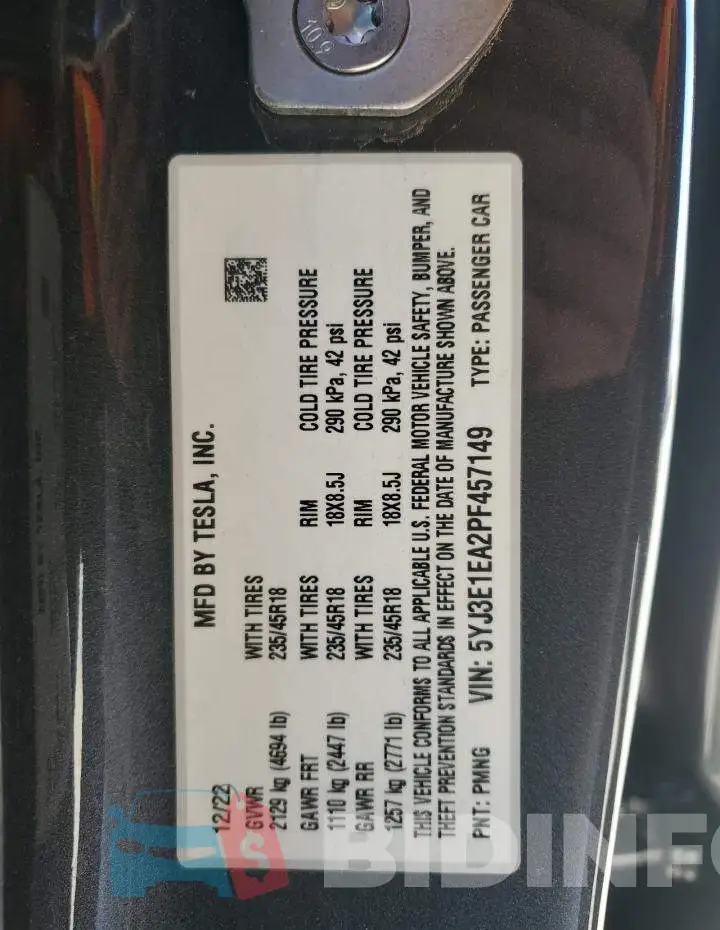 5YJ3E1EA2PF457149 Photo# 12