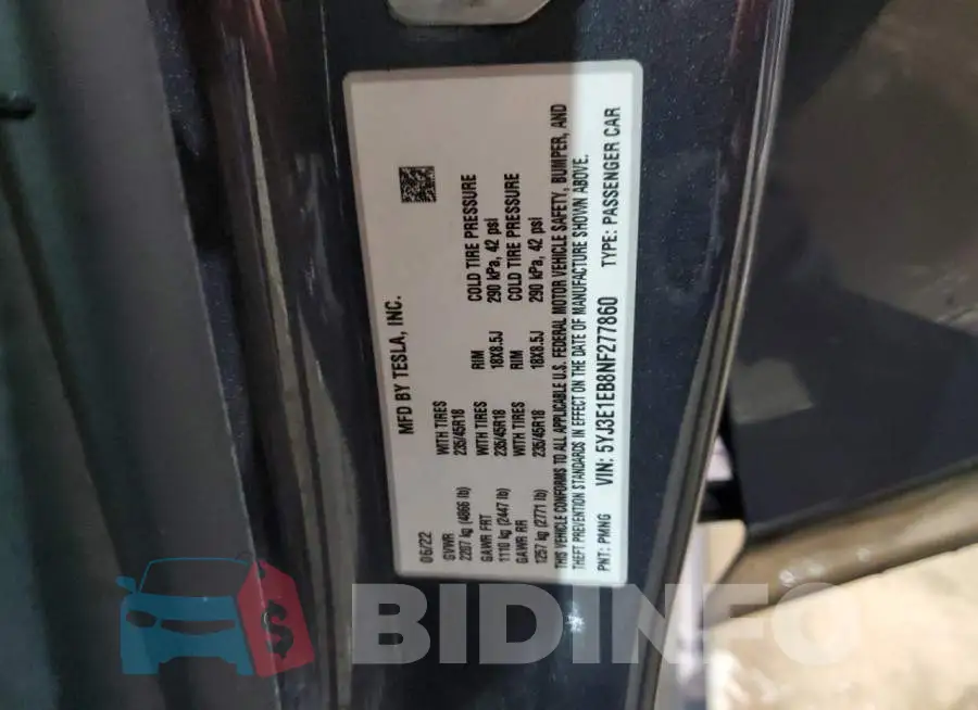 5YJ3E1EB8NF277860 Photo# 13