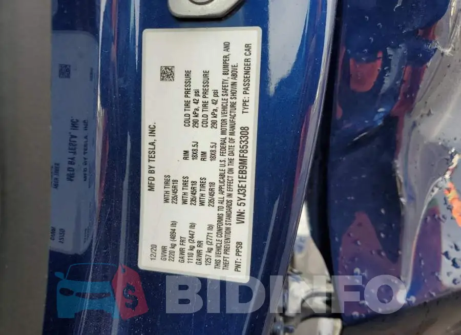 5YJ3E1EB9MF853308 Photo# 12