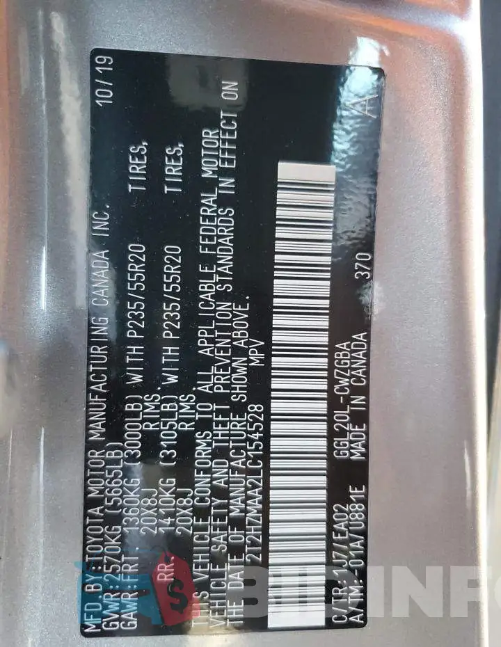 2T2HZMAA2LC154528 Photo# 13