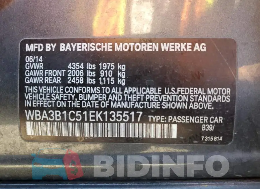 WBA3B1C51EK135517 Photo# 12