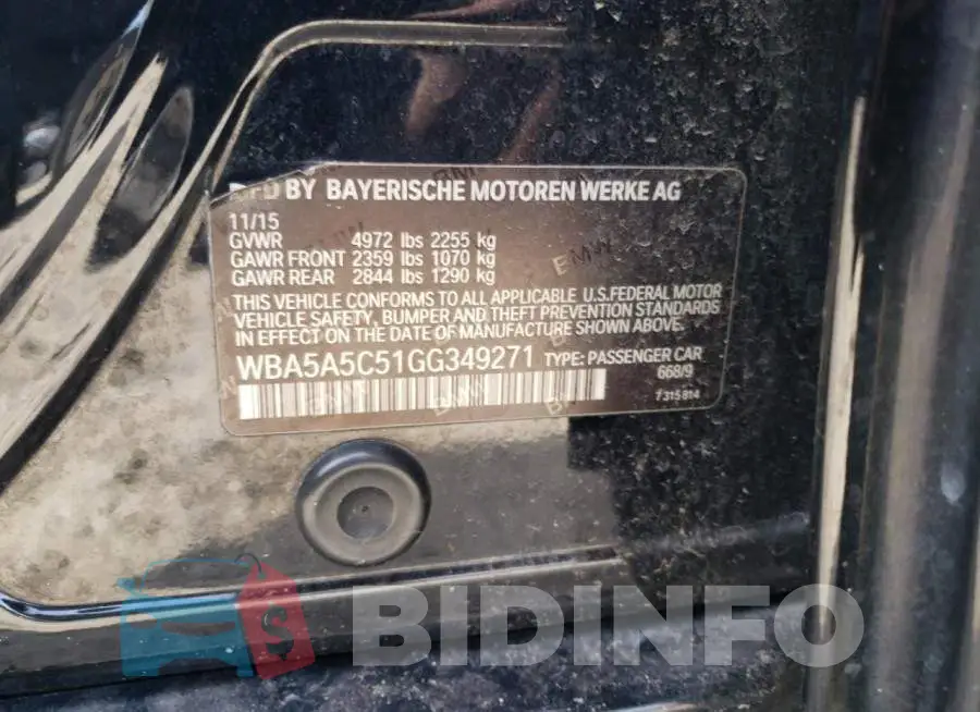 WBA5A5C51GG349271 Photo# 12