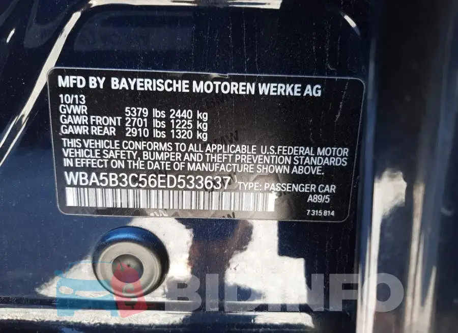 WBA5B3C56ED533637 Photo# 12