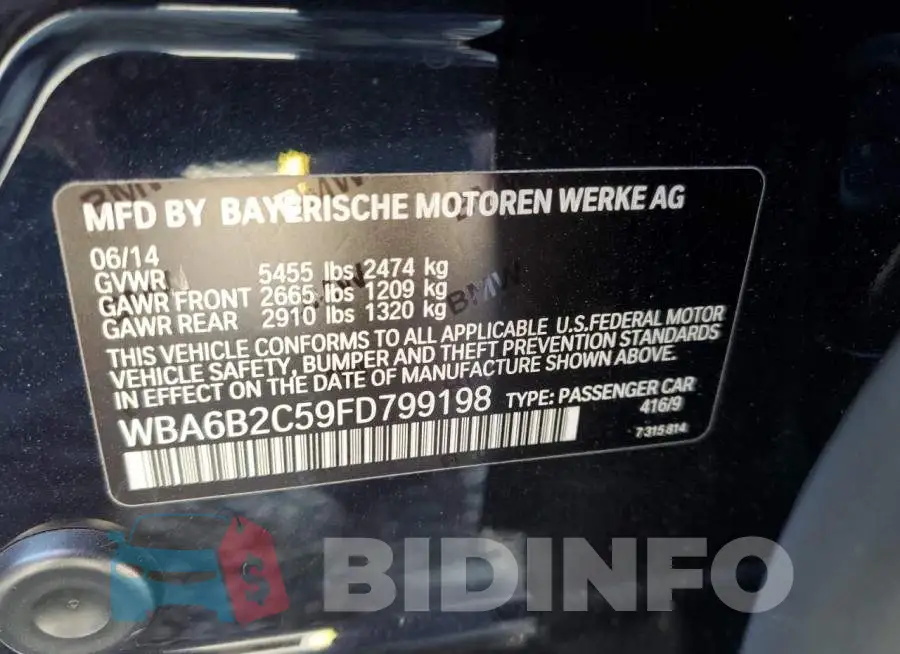 WBA6B2C59FD799198 Photo# 12