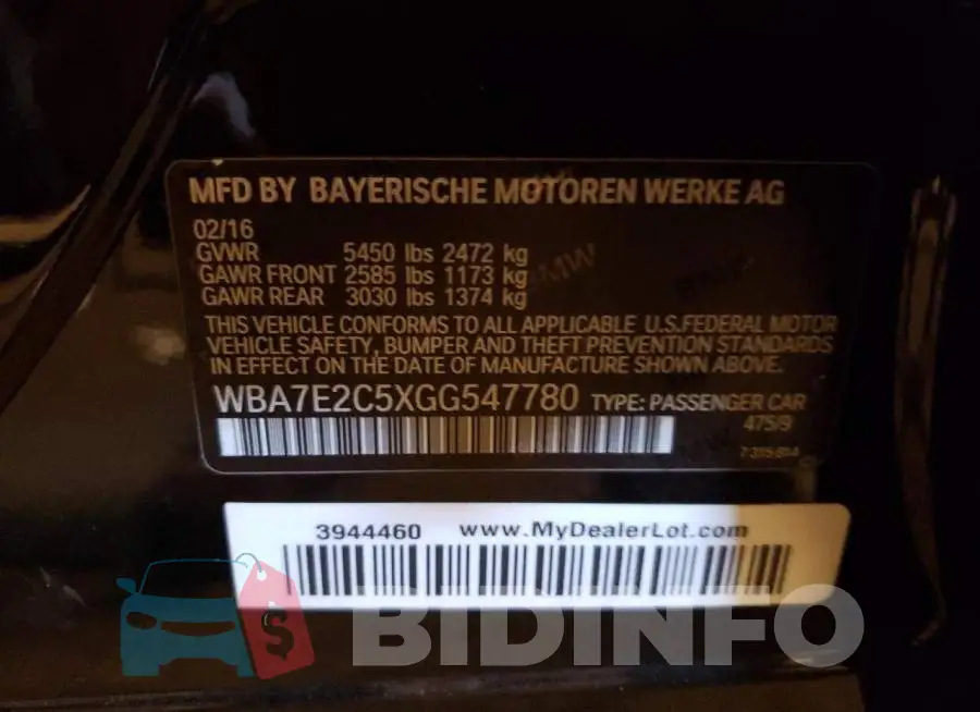 WBA7E2C5XGG547780 Photo# 12