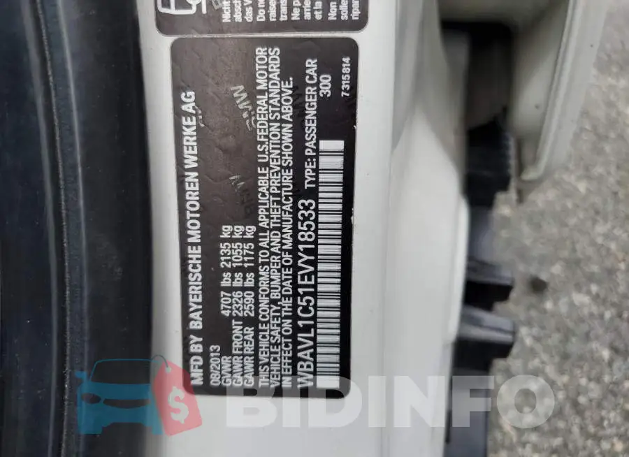WBAVL1C51EVY18533 Photo# 12