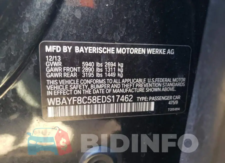 WBAYF8C58EDS17462 Photo# 12