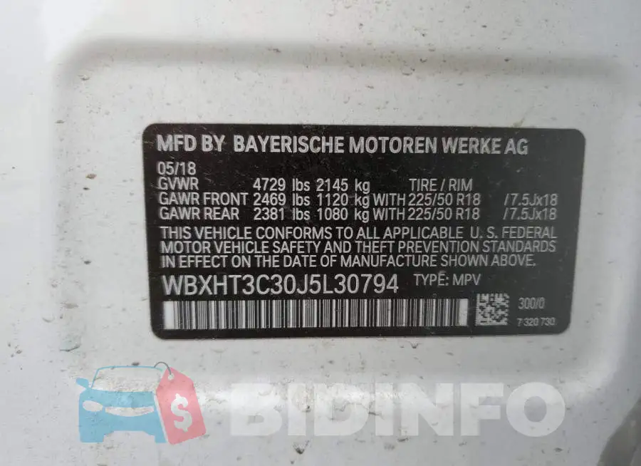 WBXHT3C30J5L30794 Photo# 12