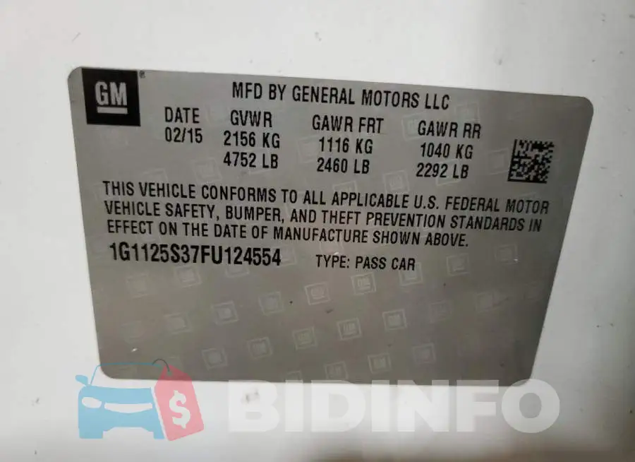 1G1125S37FU124554 Photo# 12