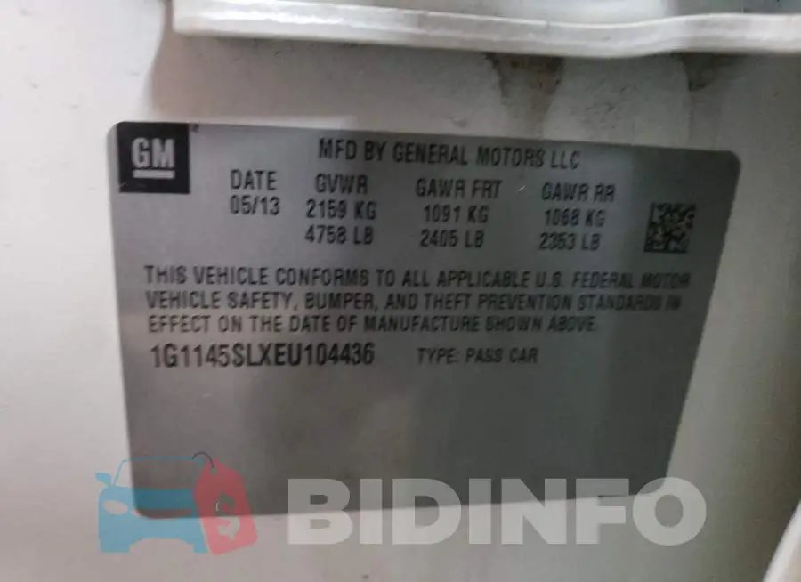 1G1145SLXEU104436 Photo# 12