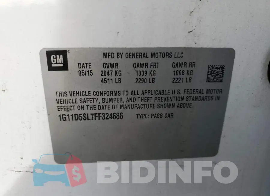 1G11D5SL7FF324686 Photo# 12