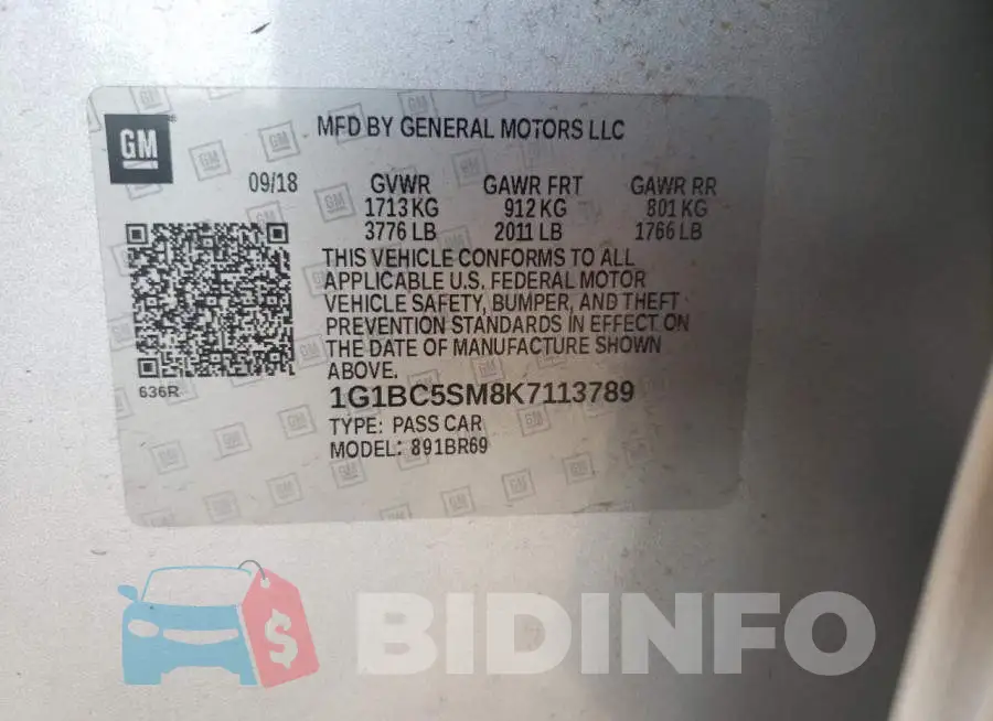 1G1BC5SM8K7113789 Photo# 12
