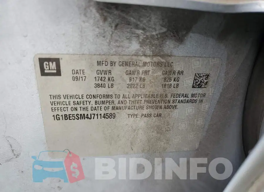 1G1BE5SM4J7114589 Photo# 12