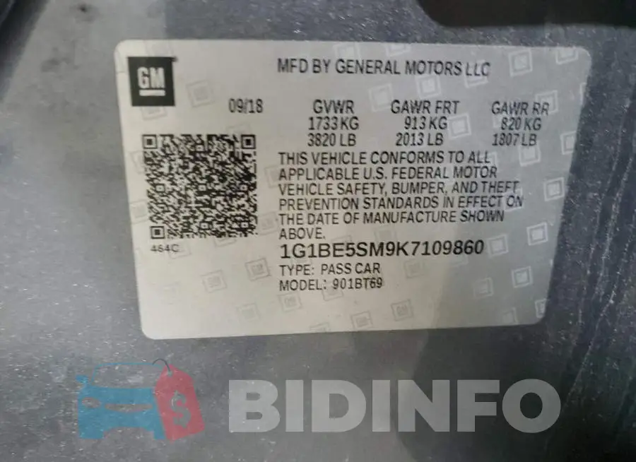 1G1BE5SM9K7109860 Photo# 12