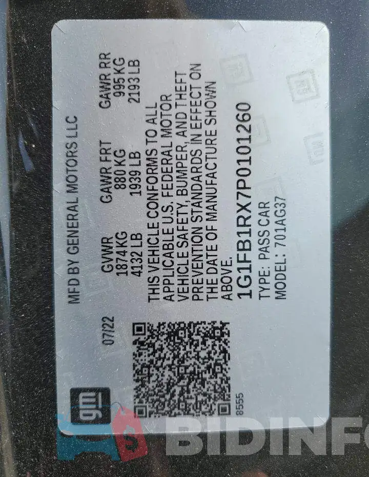 1G1FB1RX7P0101260 Photo# 12