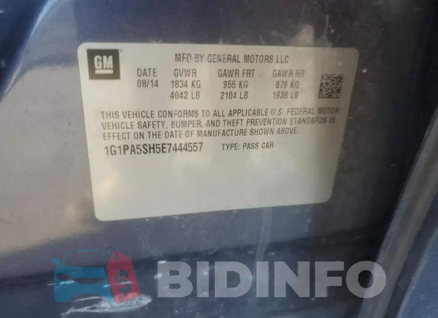 1G1PA5SH5E7444557 Photo# 12
