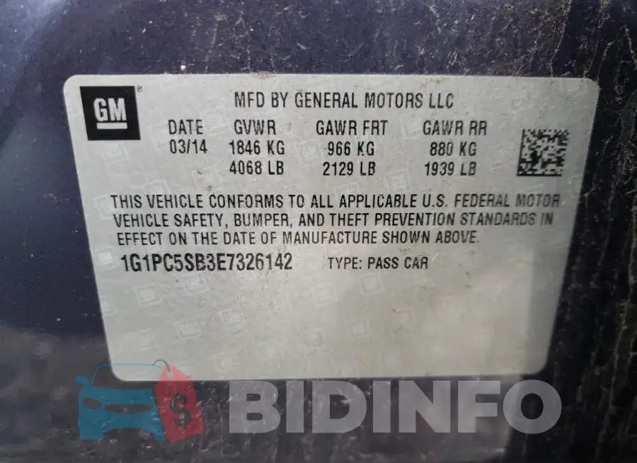 1G1PC5SB3E7326142 Photo# 12