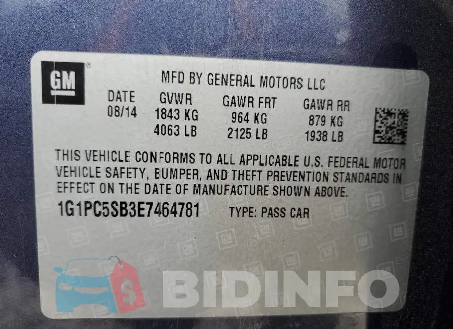 1G1PC5SB3E7464781 Photo# 12