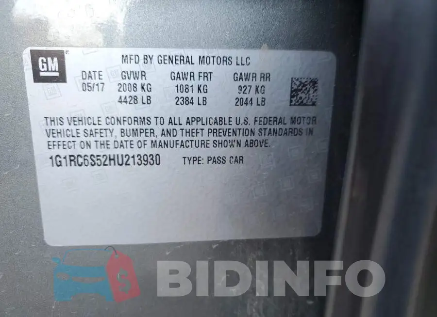 1G1RC6S52HU213930 Photo# 13