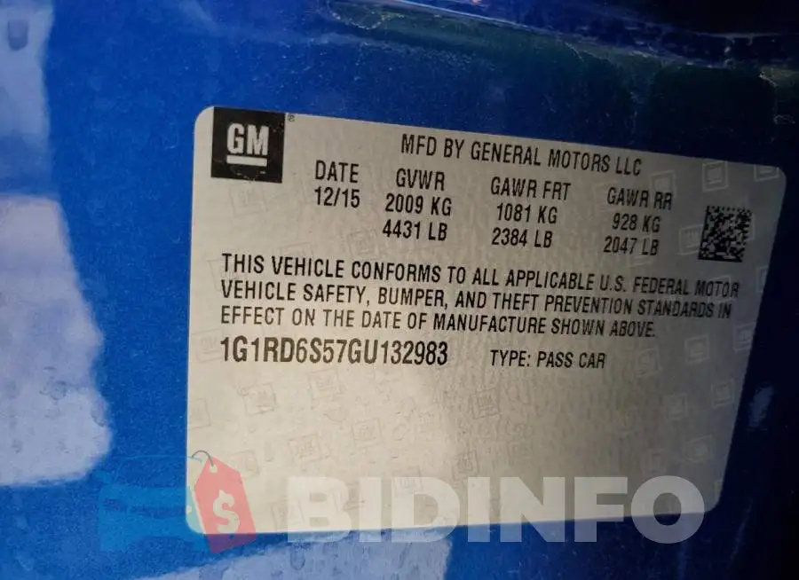 1G1RD6S57GU132983 Photo# 12