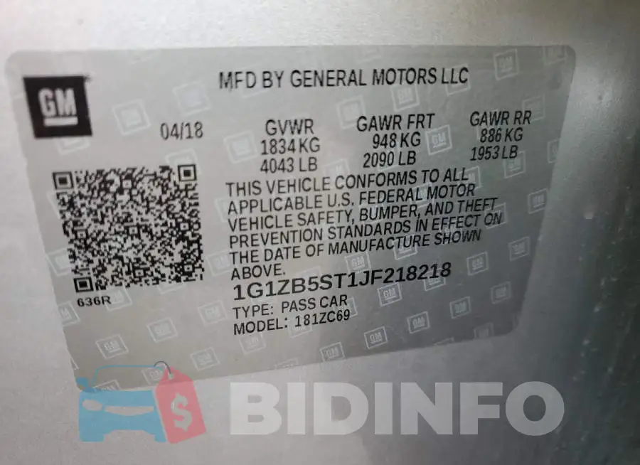 1G1ZB5ST1JF218218 Photo# 12