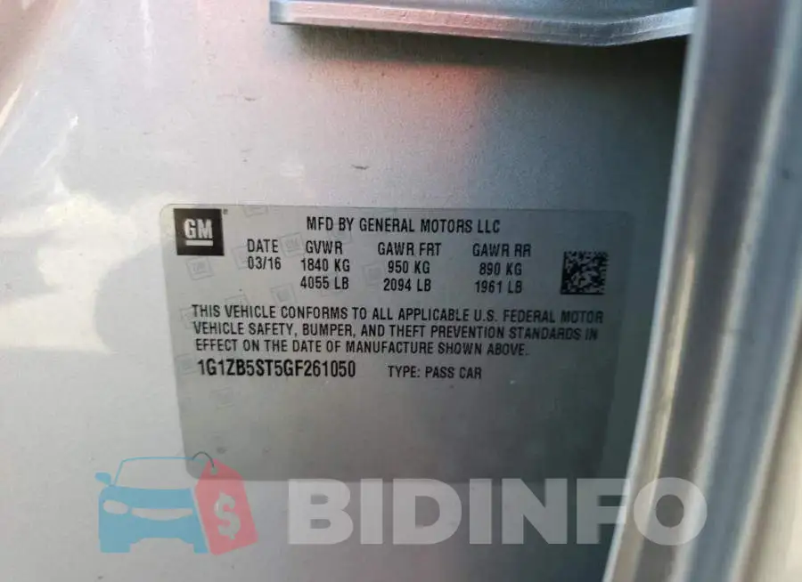 1G1ZB5ST5GF261050 Photo# 12