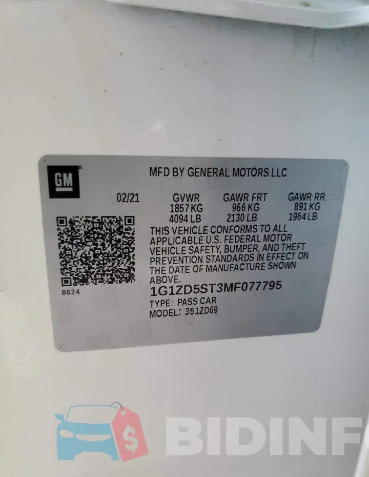 1G1ZD5ST3MF077795 Photo# 12