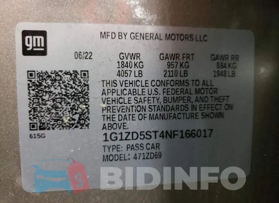 1G1ZD5ST4NF166017 Photo# 12