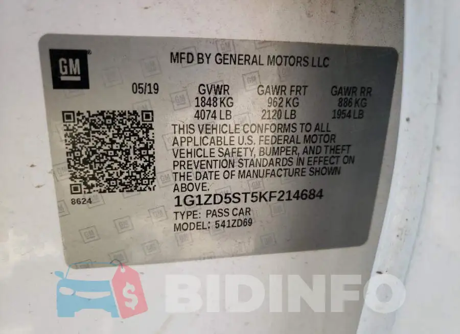 1G1ZD5ST5KF214684 Photo# 12