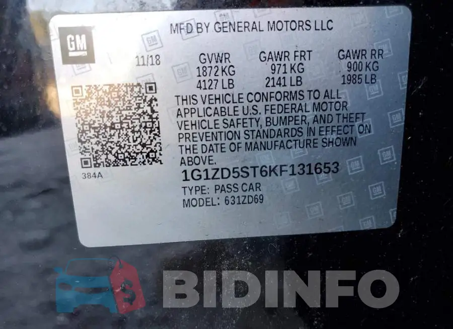 1G1ZD5ST6KF131653 Photo# 12