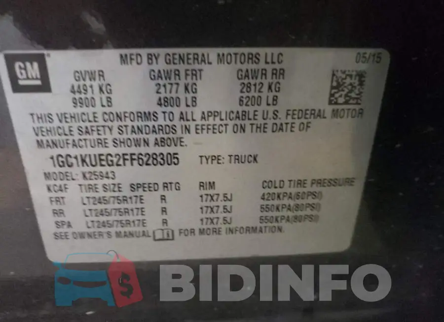 1GC1KUEG2FF628305 Photo# 12