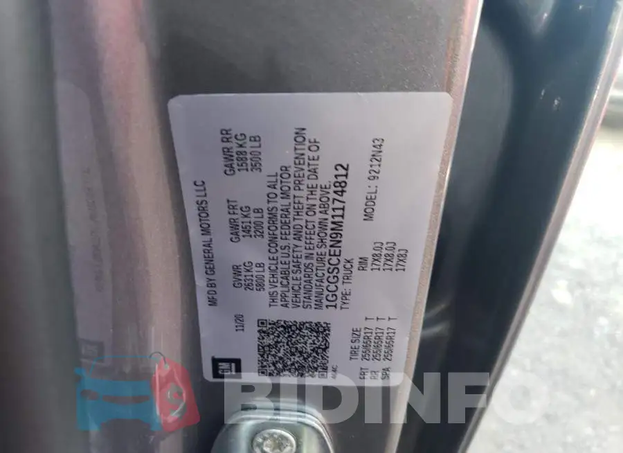 1GCGSCEN9M1174812 Photo# 12