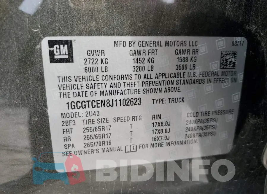 1GCGTCEN8J1102623 Photo# 12